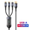 USAMS 66W USB A 3in1Cable Cable Digital Display Cable PD QC Fast Charge