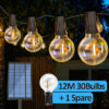 SUITSAMUS Outdoor Solar String Lights - 12m 30 bulbs