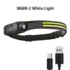 RUOCIN LED Head Lamp with Built-in Battery - W689-2 White
