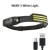 RUOCIN LED Head Lamp with Built-in Battery- W689-3 White